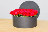 Caja Circular de 40 Rosas Rojas